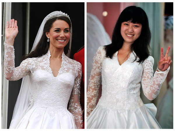 模仿皇室结婚礼服风靡一时