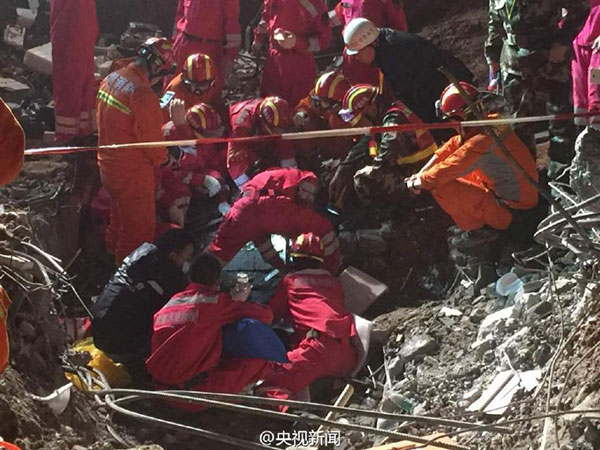 深圳山体滑坡67小时后首个幸存者获救