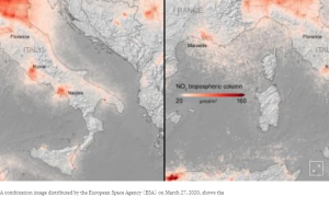 卫星照片显示：全欧洲空气污染骤降，全因新冠隔离